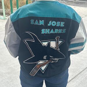 san jose sharks jacket vintage jeff hamilton